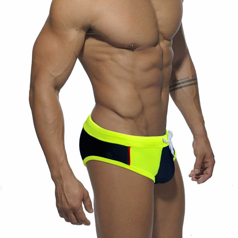 Racing Stripe Bowtie Swim Briefs | dmunderwear detail image 12