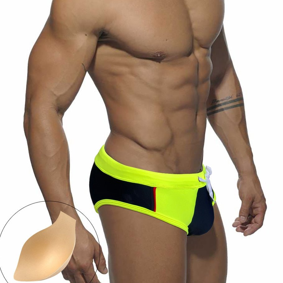 Racing Stripe Bowtie Swim Briefs | dmunderwear detail image 15