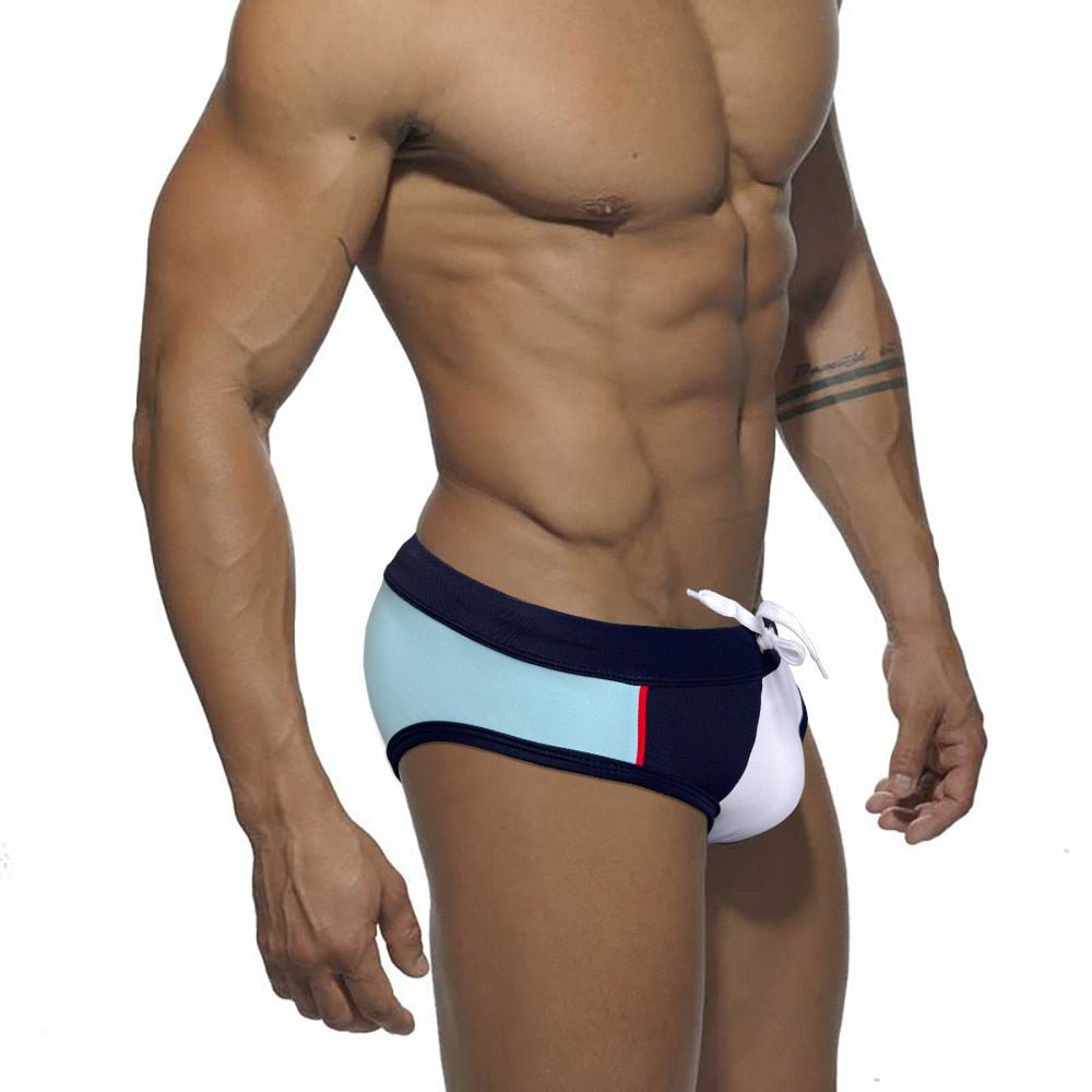 Racing Stripe Bowtie Swim Briefs | dmunderwear detail image 2