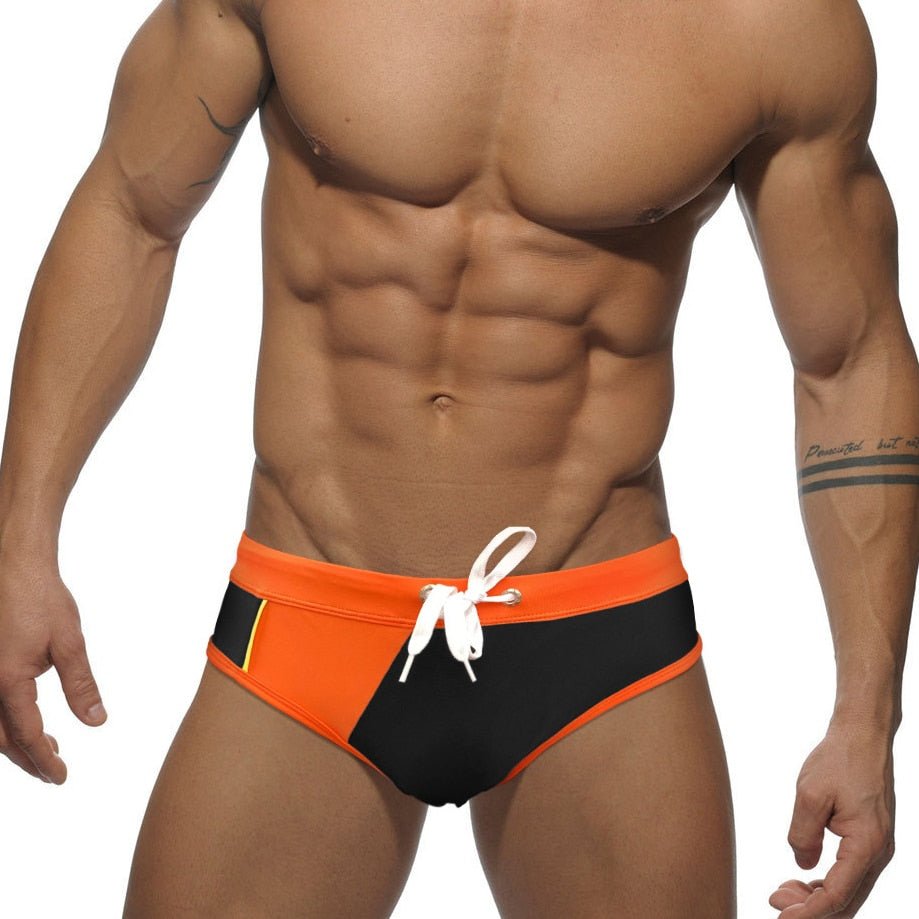 Racing Stripe Bowtie Swim Briefs | dmunderwear detail image 7