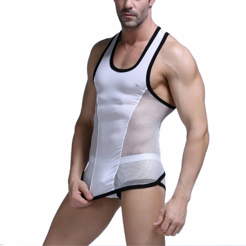ORVLS Racing Stripe Mesh Tanktop + Boxer Briefs | dmunderwear detail image 10