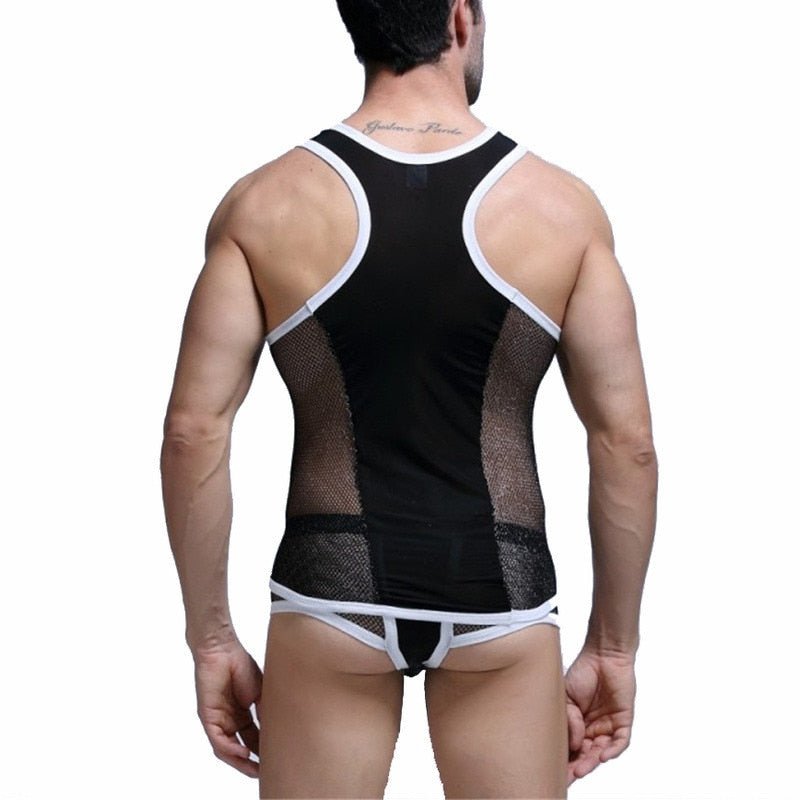 ORVLS Racing Stripe Mesh Tanktop + Boxer Briefs | dmunderwear detail image 17
