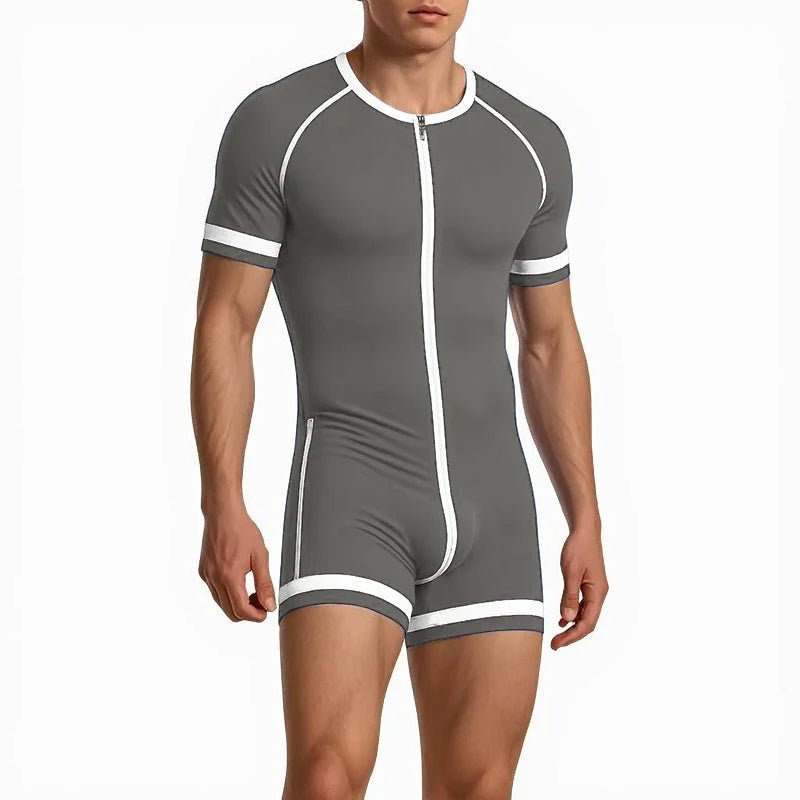 Racing Stripe Zippered Body Suit | dmunderwear detail image 2