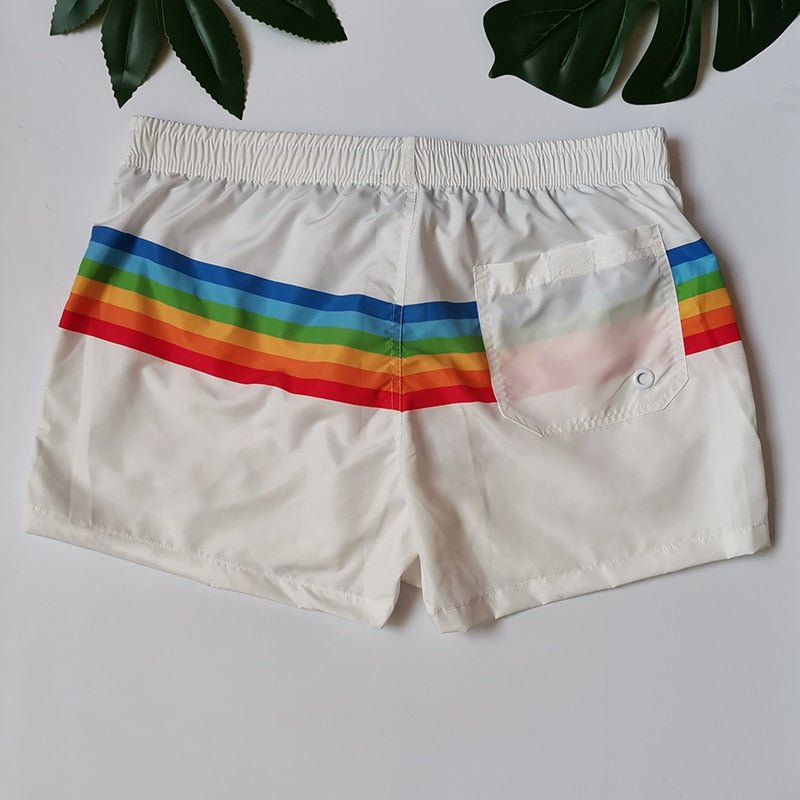 Rainbow Striped Board Shorts | dmunderwear detail image 5