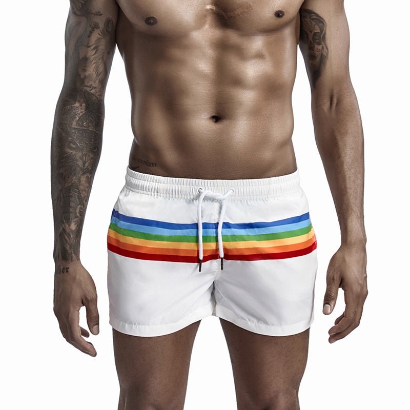 ORVLS Rainbow Striped Board Shorts | dmunderwear detail image 2