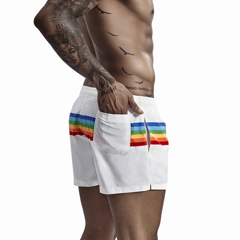 ORVLS Rainbow Striped Board Shorts | dmunderwear detail image 3
