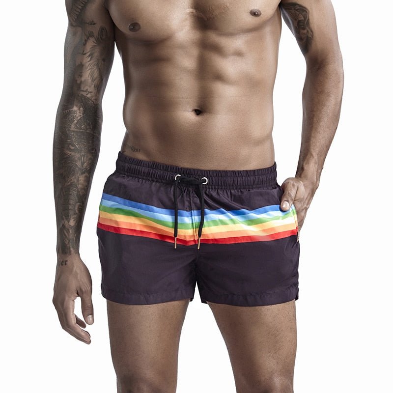 ORVLS Rainbow Striped Board Shorts | dmunderwear detail image 6