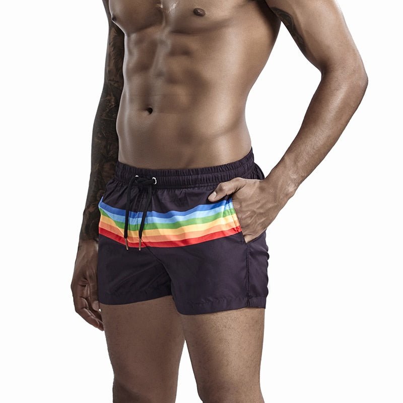 ORVLS Rainbow Striped Board Shorts | dmunderwear detail image 7