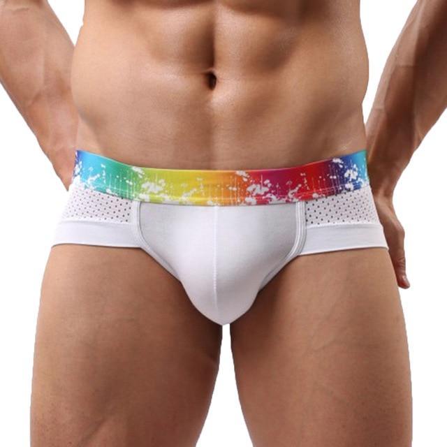 ORVLS Rainbow Band Mesh Briefs | dmunderwear