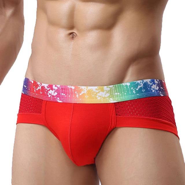 ORVLS Rainbow Band Mesh Briefs | dmunderwear detail image 13