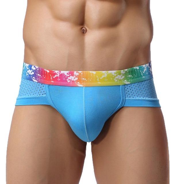 ORVLS Rainbow Band Mesh Briefs | dmunderwear detail image 15