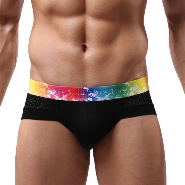ORVLS Rainbow Band Mesh Briefs | dmunderwear detail image 4
