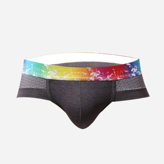 ORVLS Rainbow Band Mesh Briefs | dmunderwear detail image 5