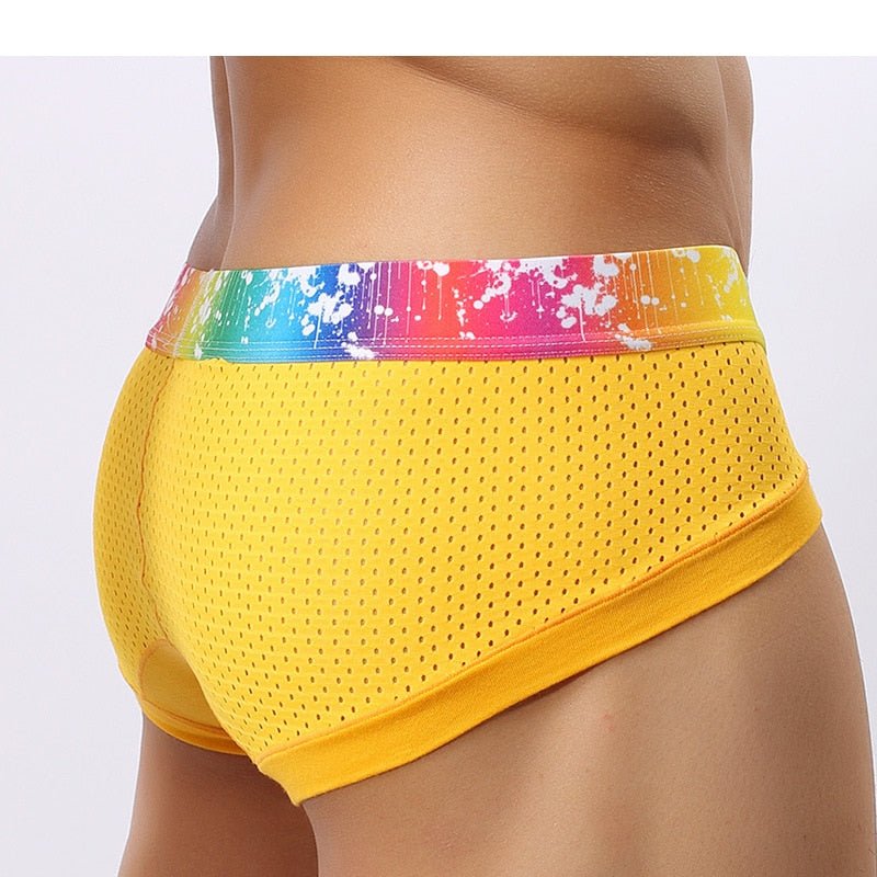 ORVLS Rainbow Band Mesh Briefs | dmunderwear detail image 8