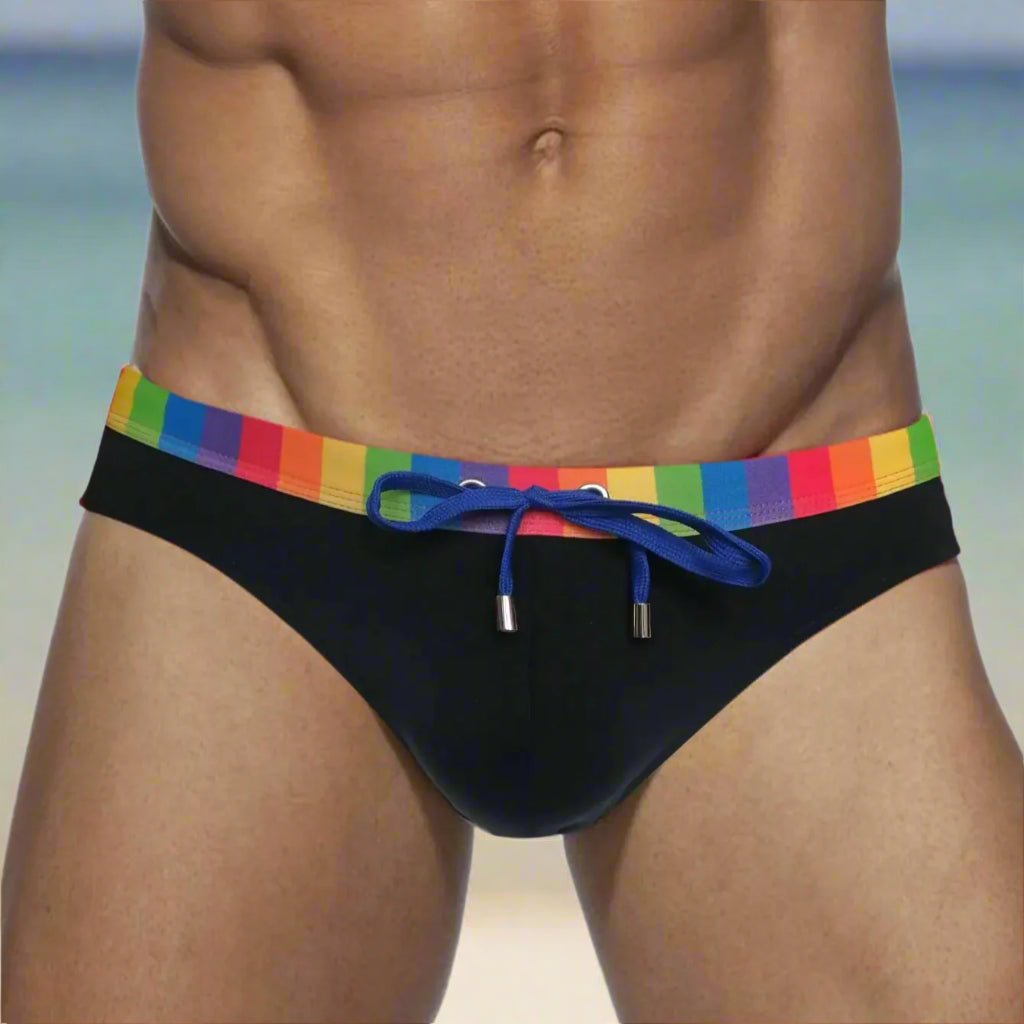 Rainbow Block Swim Briefs | dmunderwear