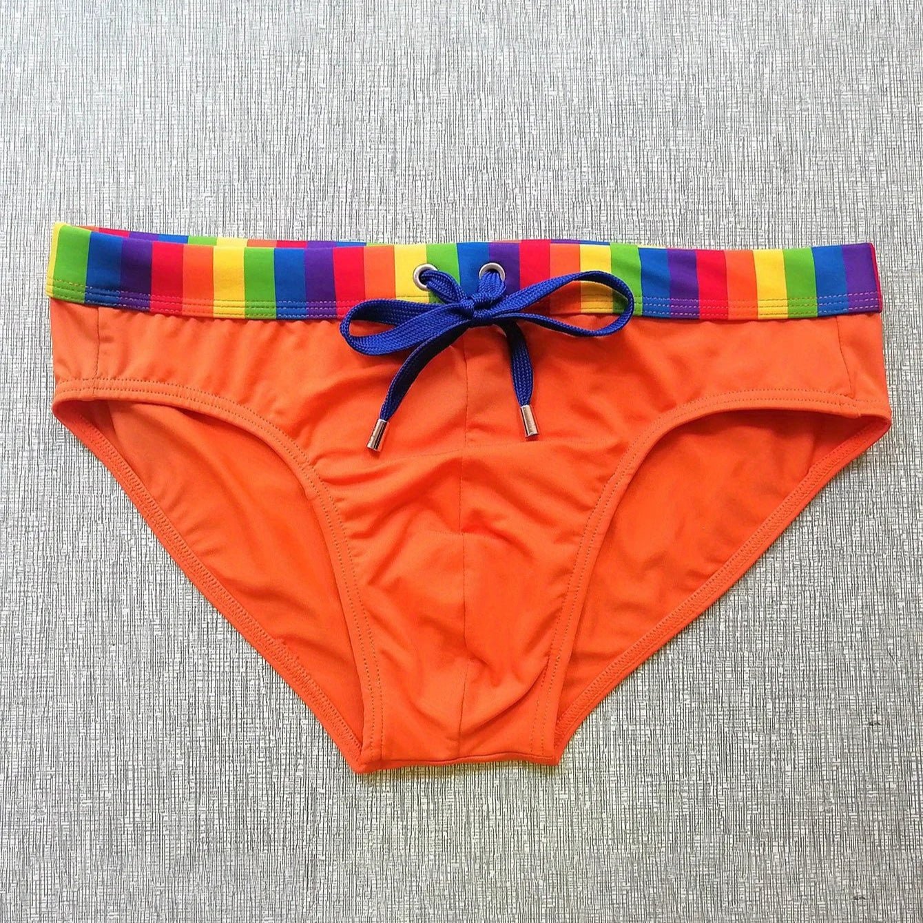 Rainbow Block Swim Briefs | dmunderwear detail image 11