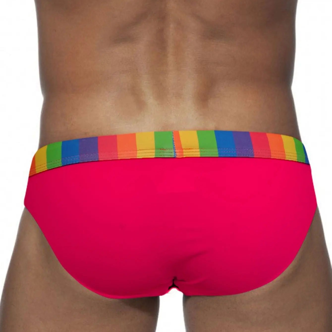 Rainbow Block Swim Briefs | dmunderwear detail image 9