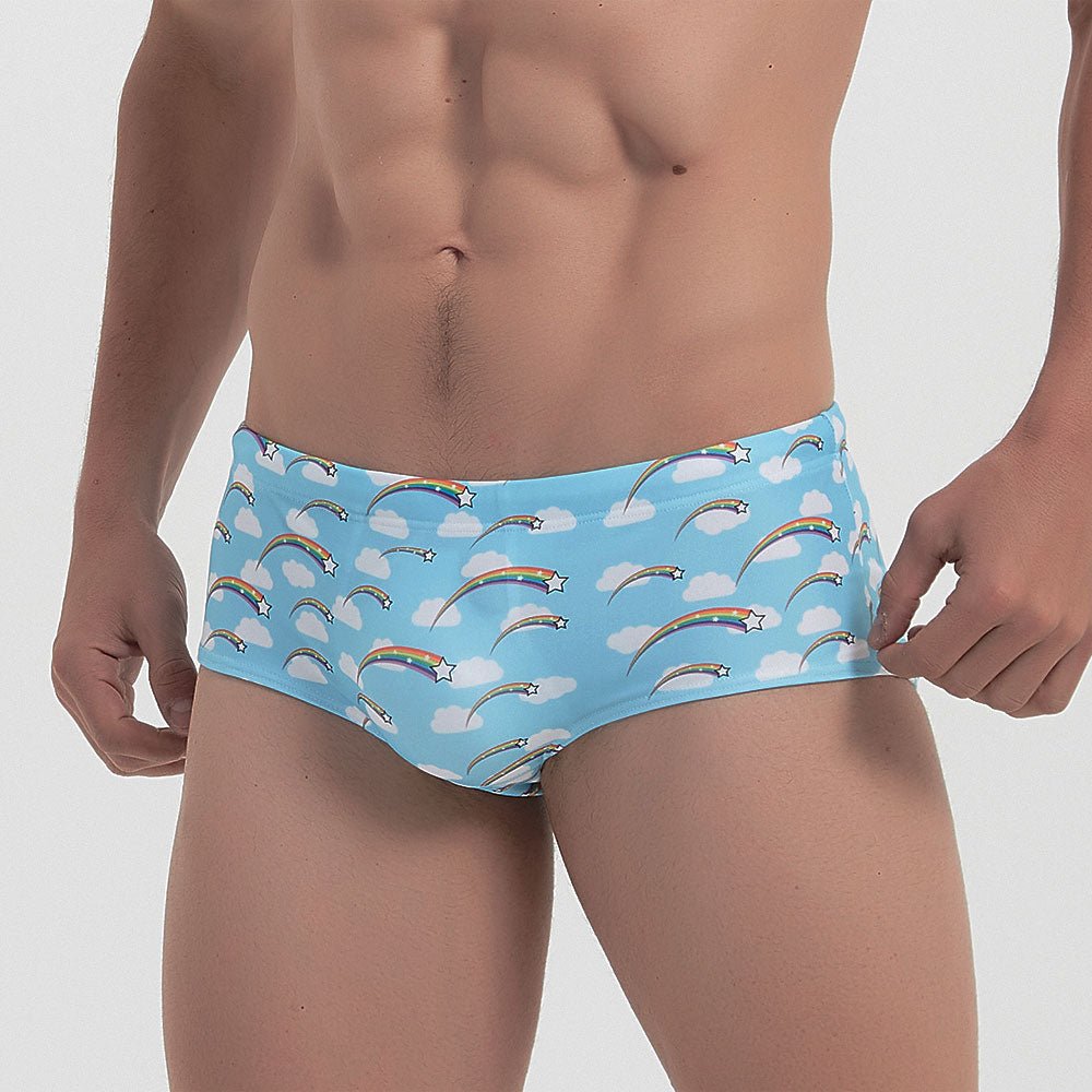 ORVLS Rainbow Cloud Swim Trunks | dmunderwear