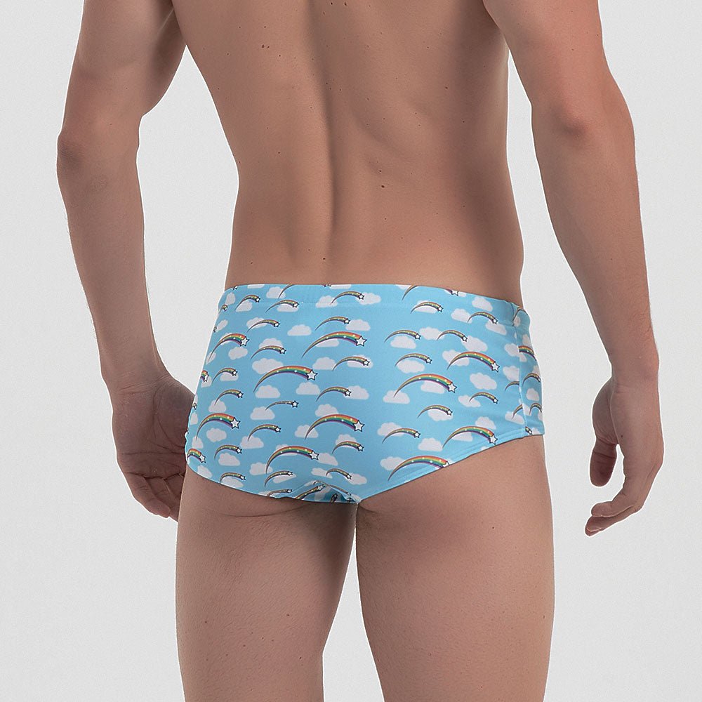 ORVLS Rainbow Cloud Swim Trunks | dmunderwear detail image 2