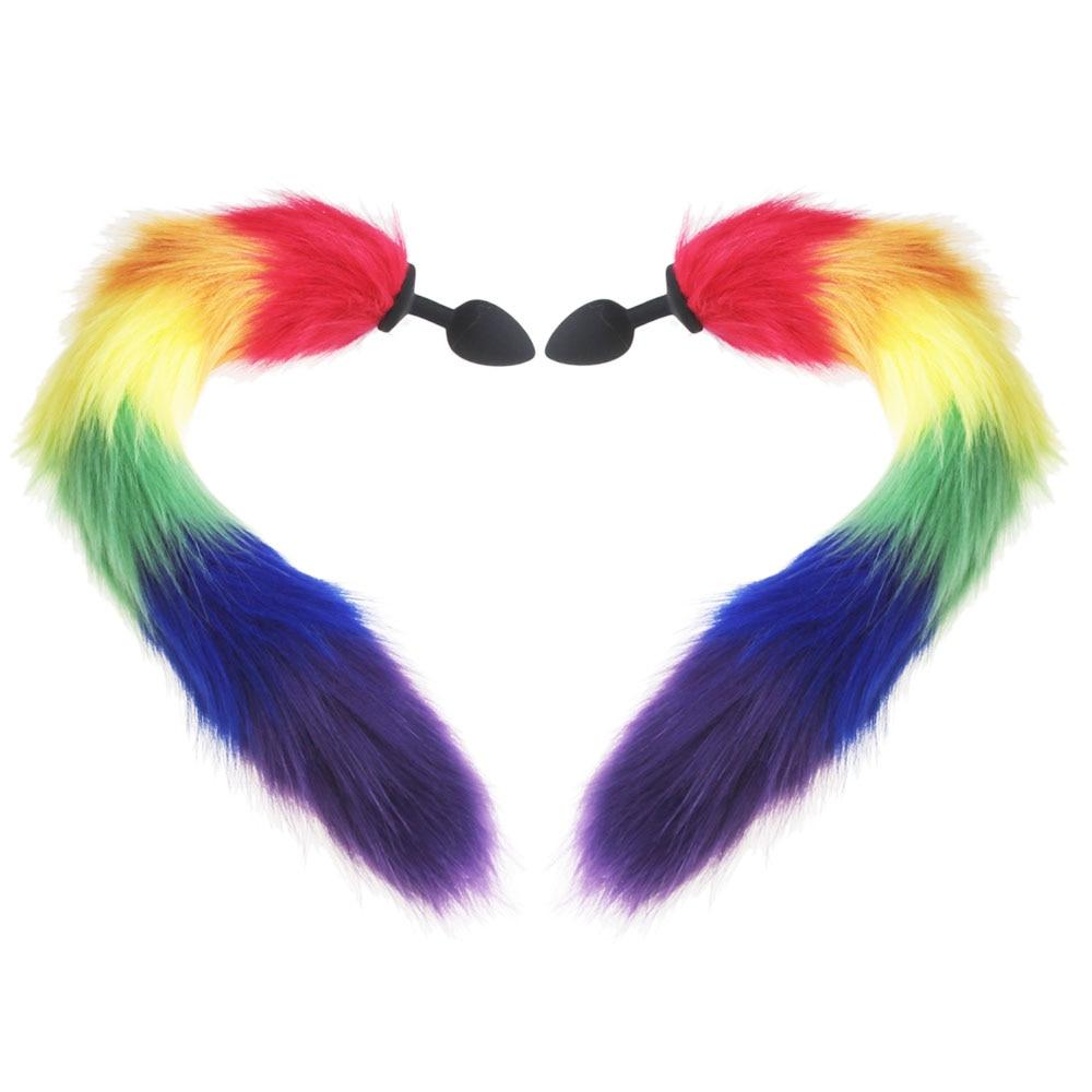 Rainbow-Colored Tail Plug Sex Toy | dmunderwear