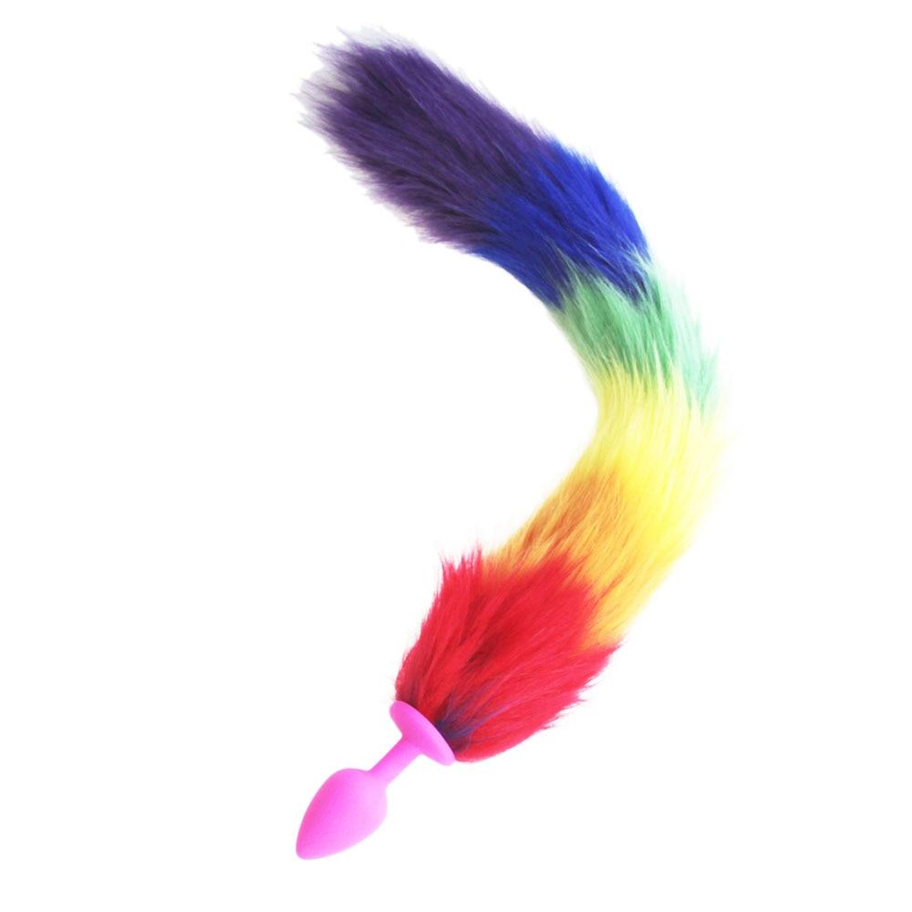 Rainbow-Colored Tail Plug Sex Toy | dmunderwear detail image 12