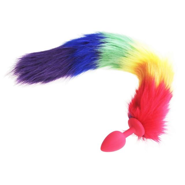 Rainbow-Colored Tail Plug Sex Toy | dmunderwear detail image 13