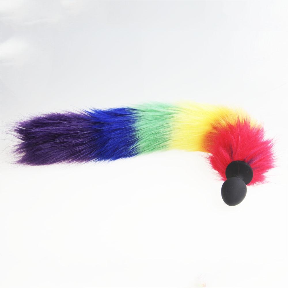 Rainbow-Colored Tail Plug Sex Toy | dmunderwear detail image 14