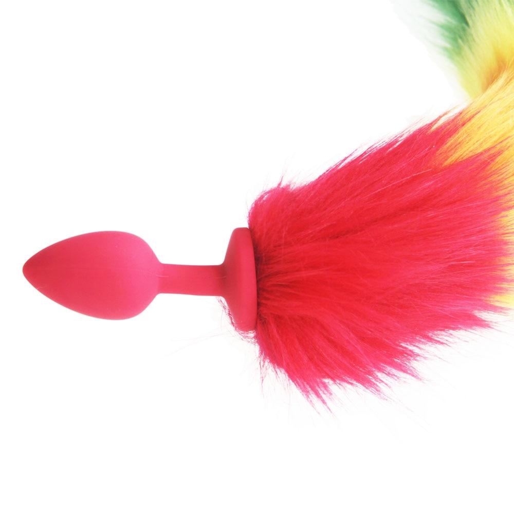 Rainbow-Colored Tail Plug Sex Toy | dmunderwear detail image 7