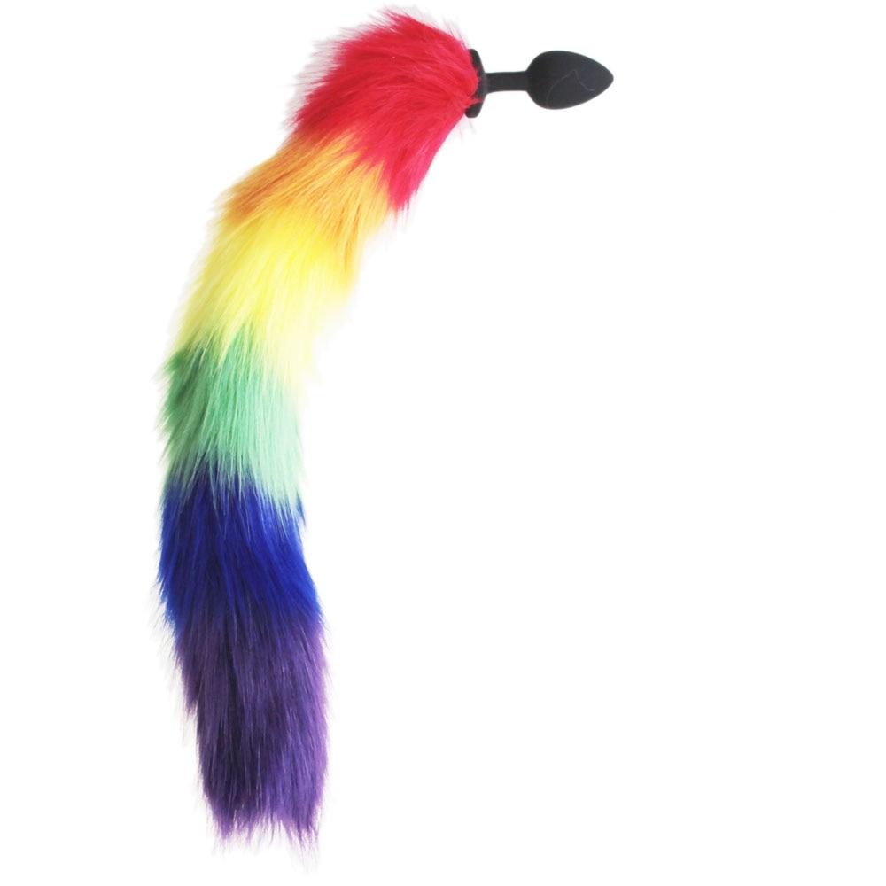 Rainbow-Colored Tail Plug Sex Toy | dmunderwear detail image 8