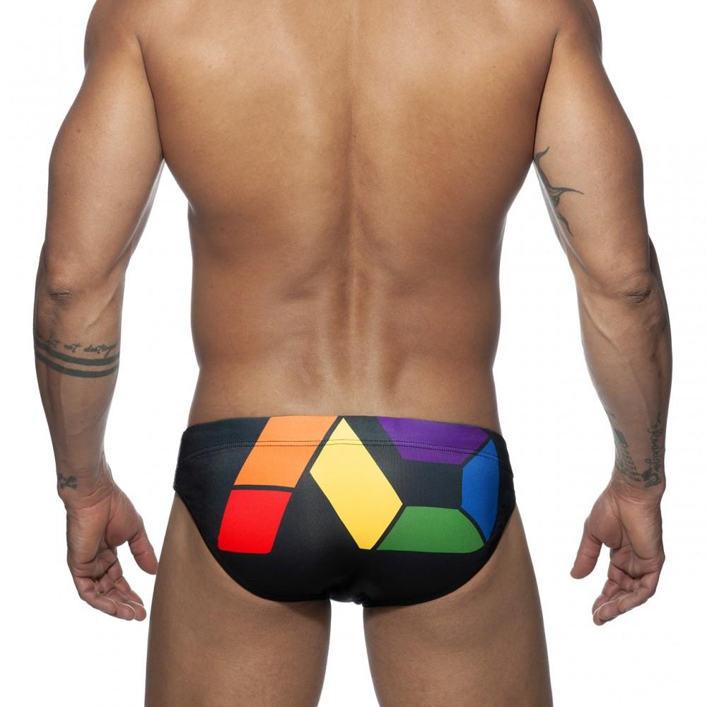 Rainbow Geometric Swim Briefs | dmunderwear detail image 6