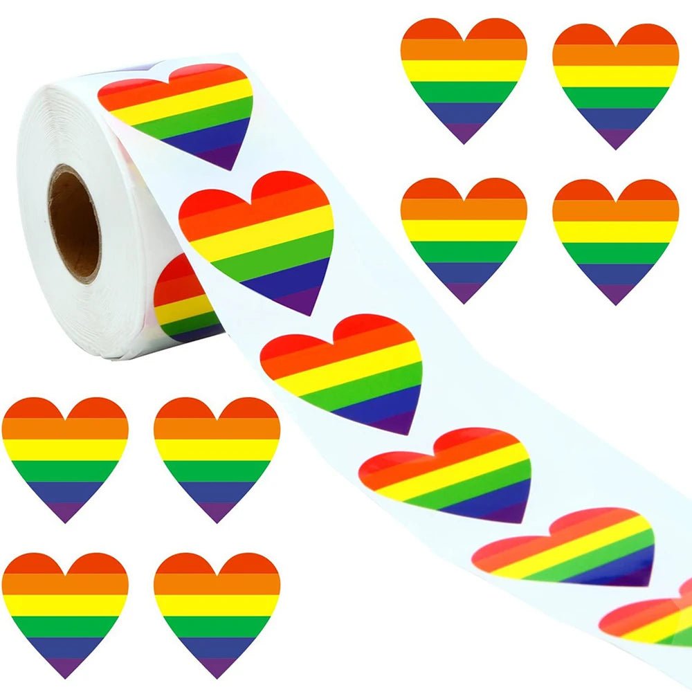 Rainbow Heart Sticker Roll | dmunderwear detail image 2