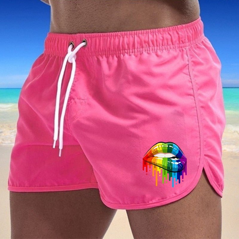 ORVLS Rainbow Lips Board Shorts | dmunderwear