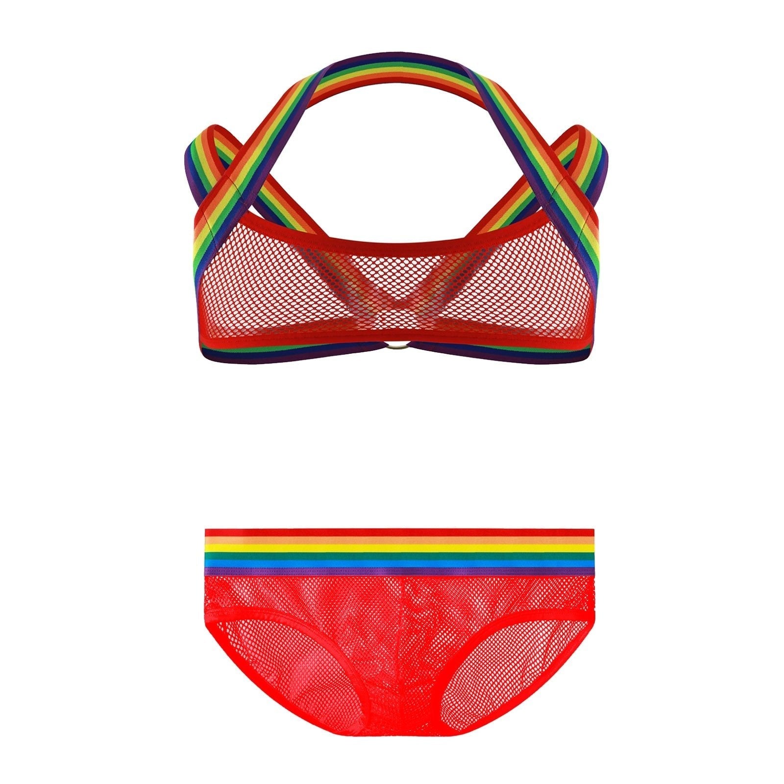 ORVLS Rainbow Mesh Harness + Briefs | dmunderwear detail image 10