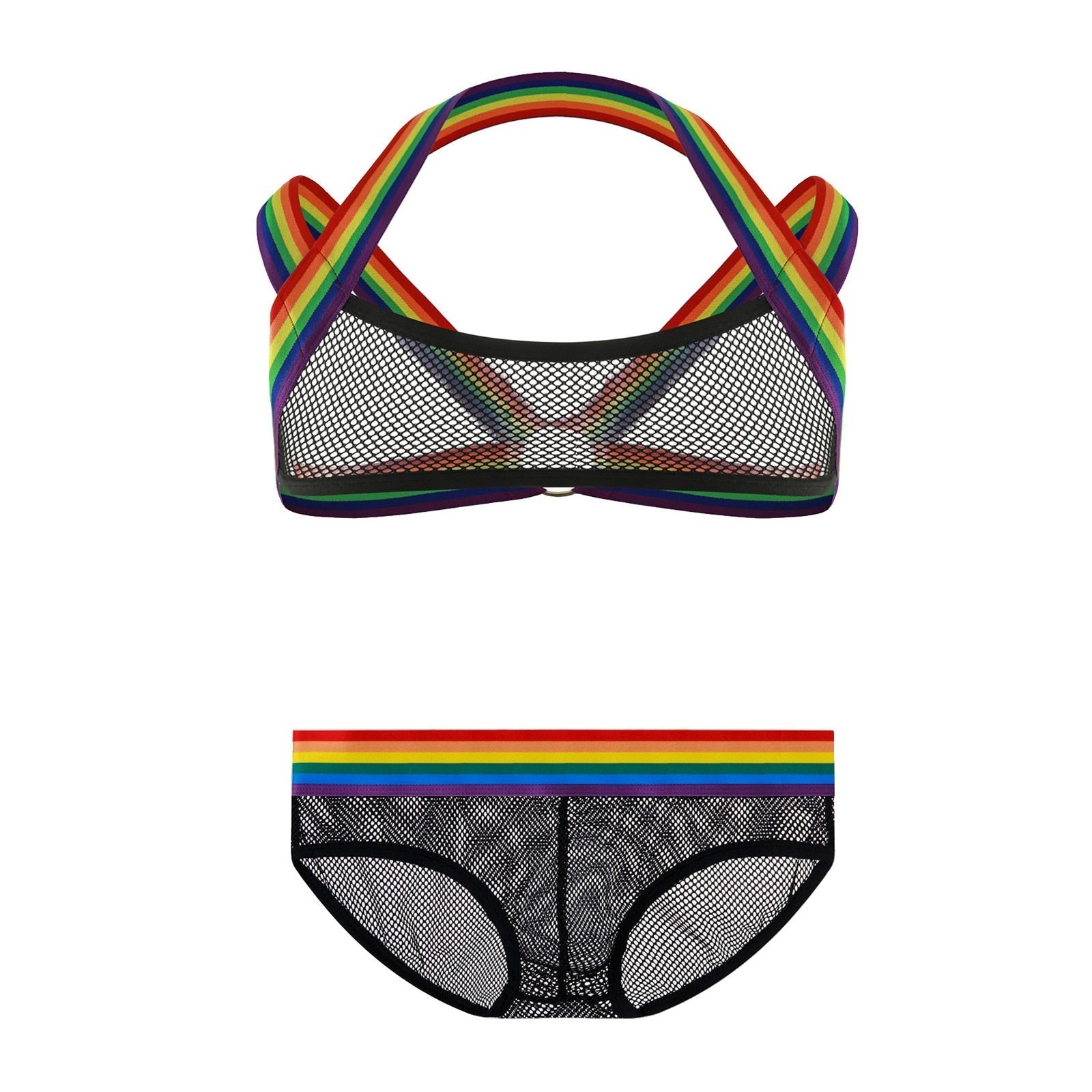 ORVLS Rainbow Mesh Harness + Briefs | dmunderwear detail image 7