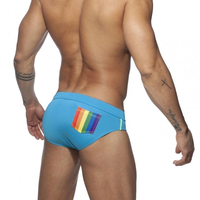 Rainbow Pocket Swim Briefs | dmunderwear detail image 4