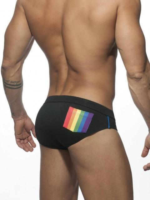 Rainbow Pocket Swim Briefs | dmunderwear detail image 5