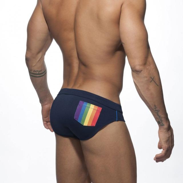 ORVLS Rainbow Pocket Swim Briefs | dmunderwear detail image 2