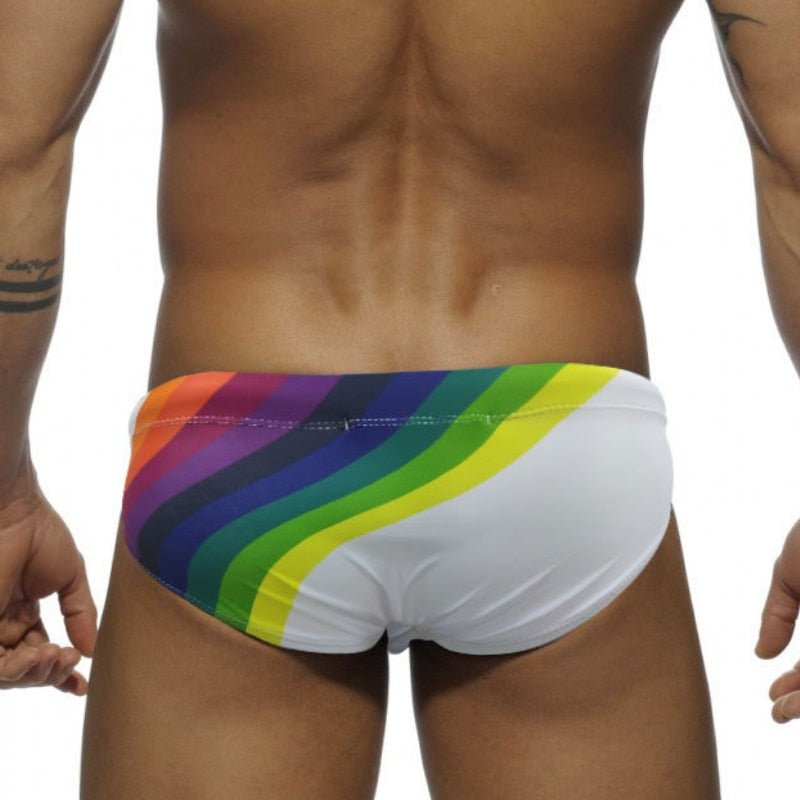 Rainbow Sailor Swim Briefs | dmunderwear detail image 11