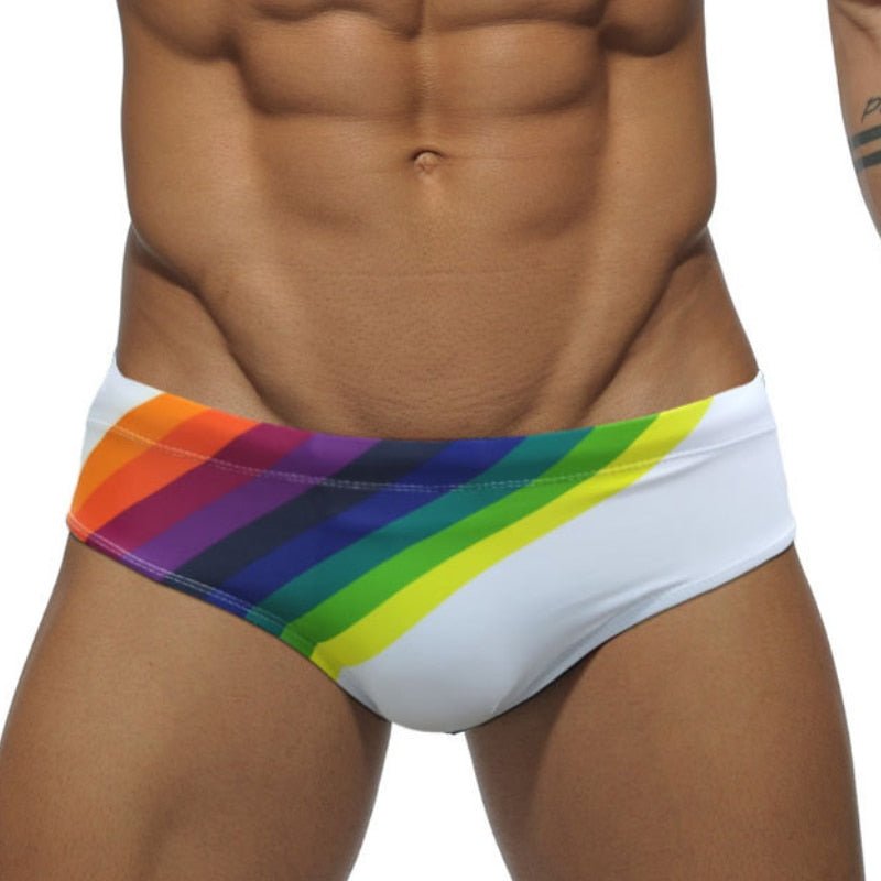Rainbow Sailor Swim Briefs | dmunderwear detail image 7