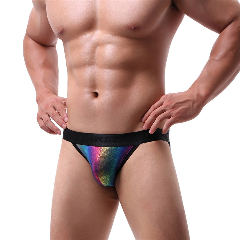 Rainbow Shimmer Pouch Jockstrap | dmunderwear