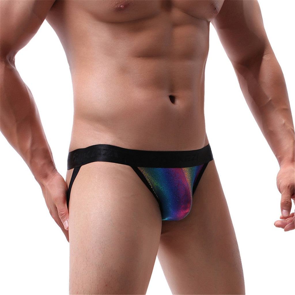 Rainbow Shimmer Pouch Jockstrap | dmunderwear detail image 3