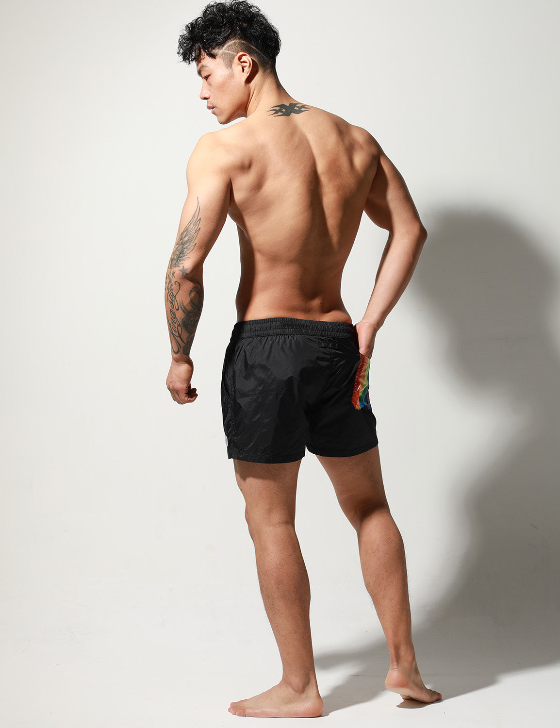 Rainbow Stripe Shorts S6019 | dmunderwear detail image 5