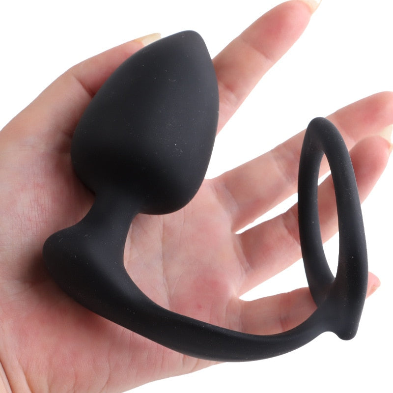 Rapture Cock Ring With Butt Plug | dmunderwear