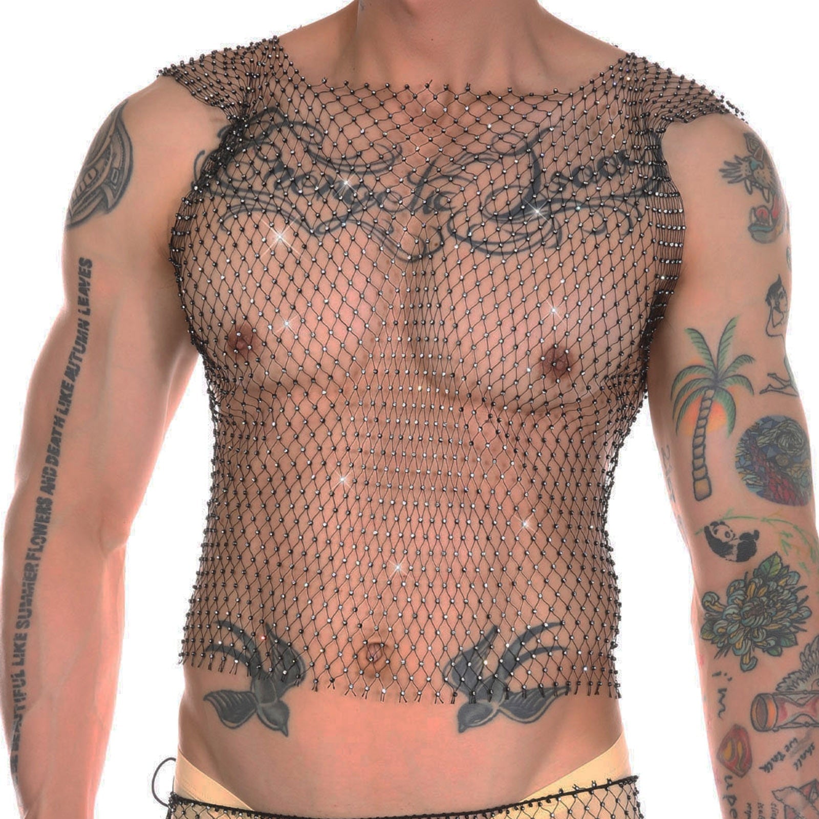 Rhinestone Fishnet Tank | dmunderwear