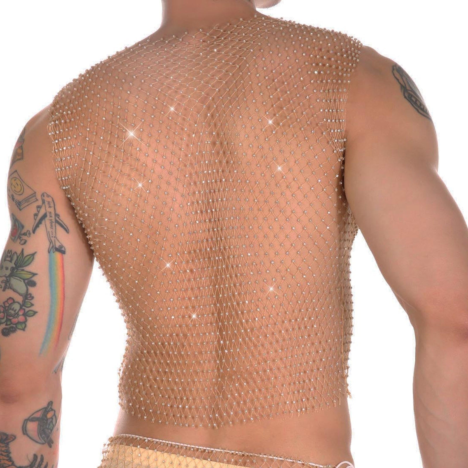 Rhinestone Fishnet Tank | dmunderwear detail image 10