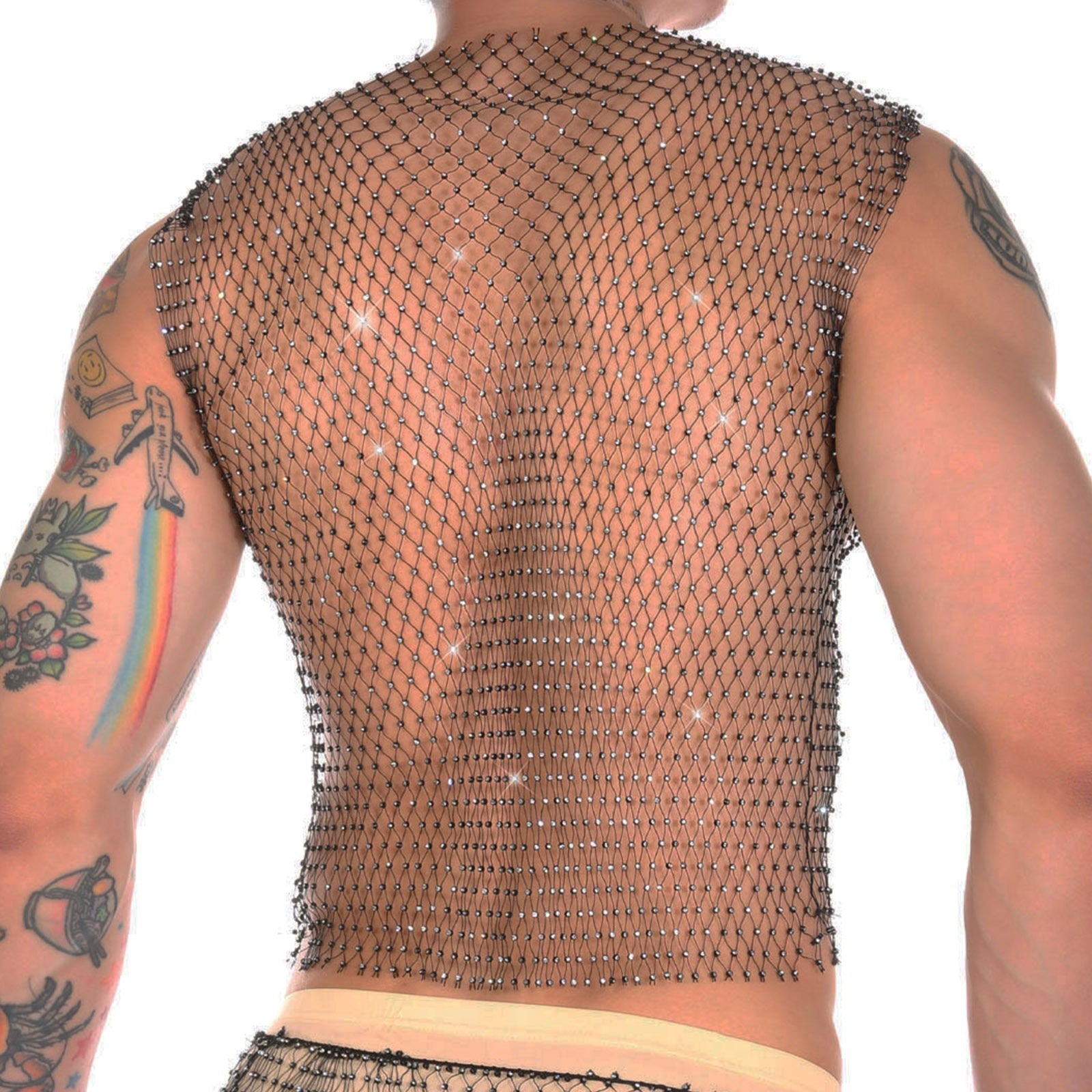 Rhinestone Fishnet Tank | dmunderwear detail image 4
