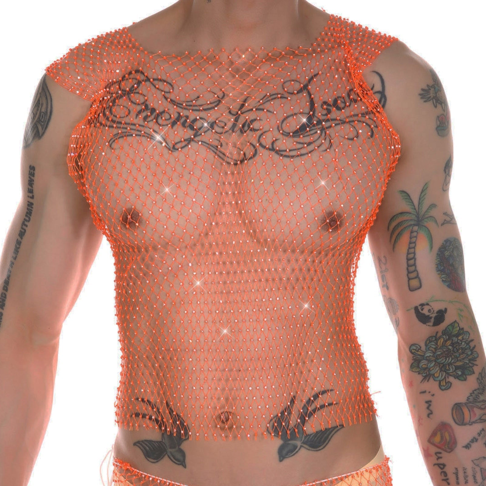 Rhinestone Fishnet Tank | dmunderwear detail image 7