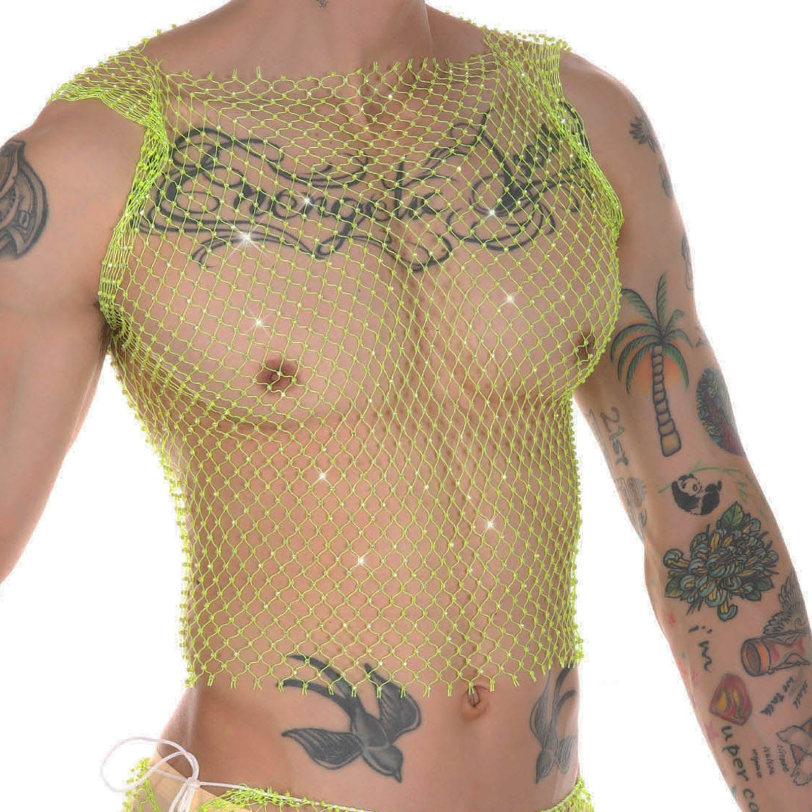 Rhinestone Fishnet Tank | dmunderwear detail image 9