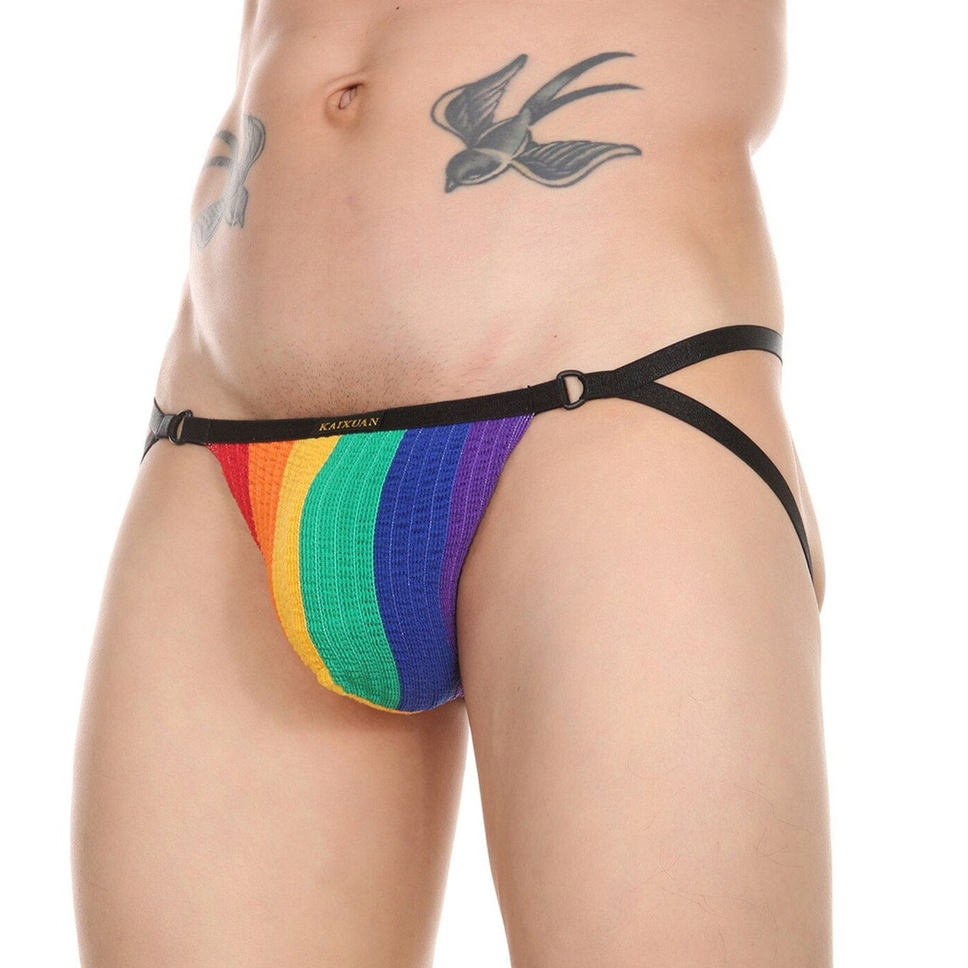 Ribbed Striped Sport Mini Jock | dmunderwear