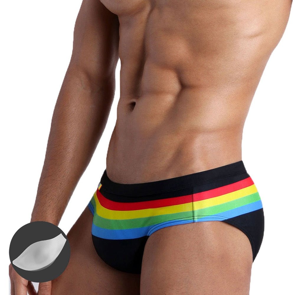 Ringaround Rainbow Swim Briefs | dmunderwear detail image 12